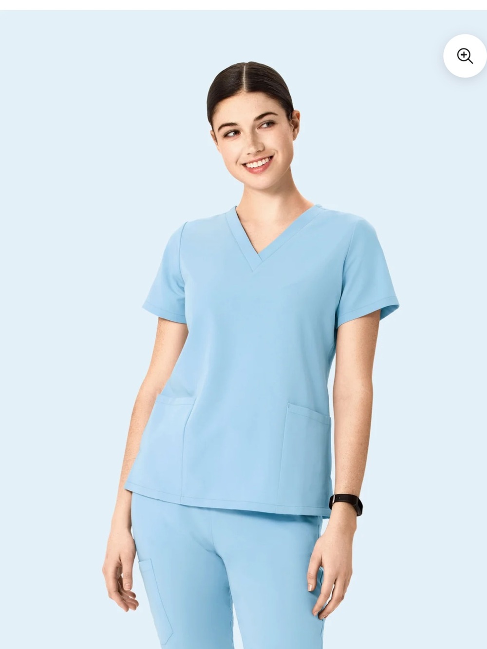 Mandala 6 Pocket Scrub Top - Sky